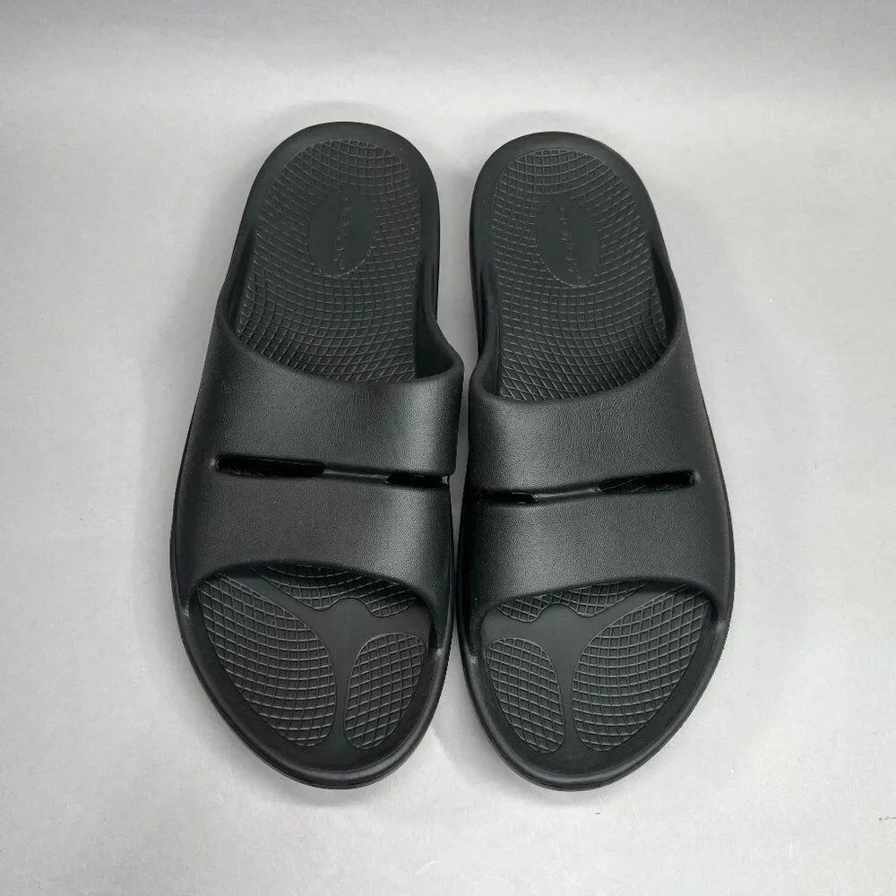 Oofos OOahh‎ Sandals Men's Size 10 Black Running Recovery Active Beach Slides
